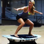 The RipSurfer X is a stationary surfboard trainer