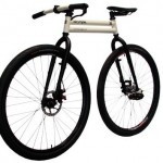 The Bicymple resembles a unicycle with a front wheel and handlebars attached for stability