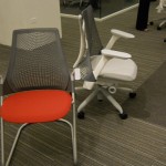 Herman Miller SAYL at Neocon 2011 designed by Yves Behar The back rest Pro Engineer part utilizes more features than any other Pro Engineer part in history and rings in at twenty thousand Pro Engineer features