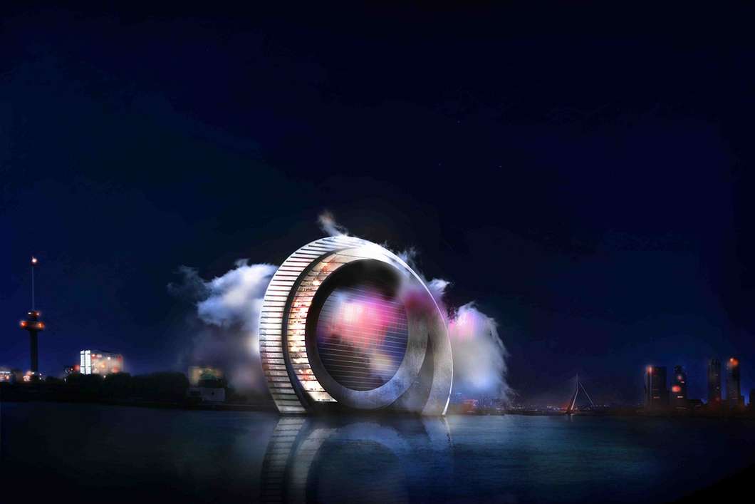 The Windwheel at night