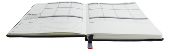 Lays flat and features elastics that will help you turn to the correct page in an instant