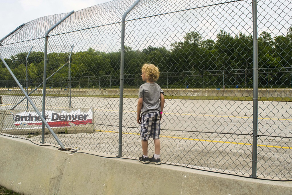 Hudson waiting at the end of the long straight at Road America waiting for Bart to come around in one of 11 races.  