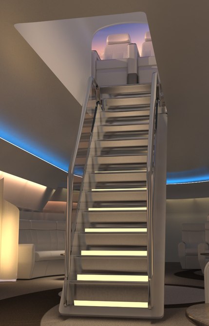 A staircase might be more suited for smaller executive jets. Image via Windspeed Technologies 