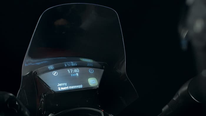 While it's called the Smart Windshield, the projection is displayed beneath the windshield. Image via Yamaha