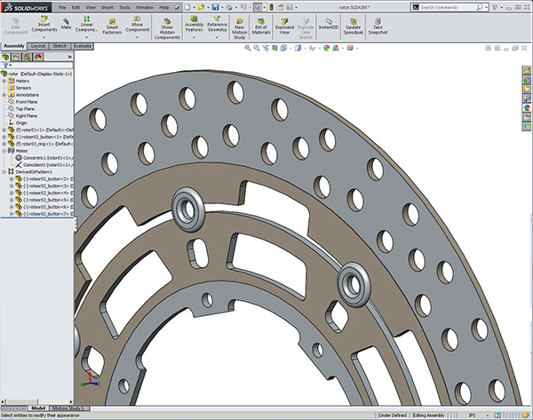 Suzuki brake rotors created by participants while learning to design with Solidworks training class