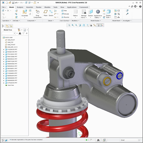 Discover Creo Advanced Assembly with this Yamaha R6 Shock