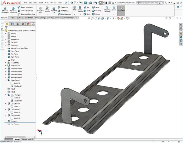 Solidworks sheetmetal pivot bracket