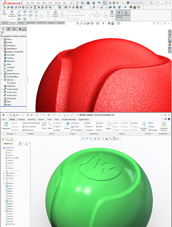 Creo to SolidWorks or SolidWorks to Creo Design Engine