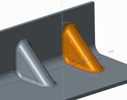 Creo sketched form feature