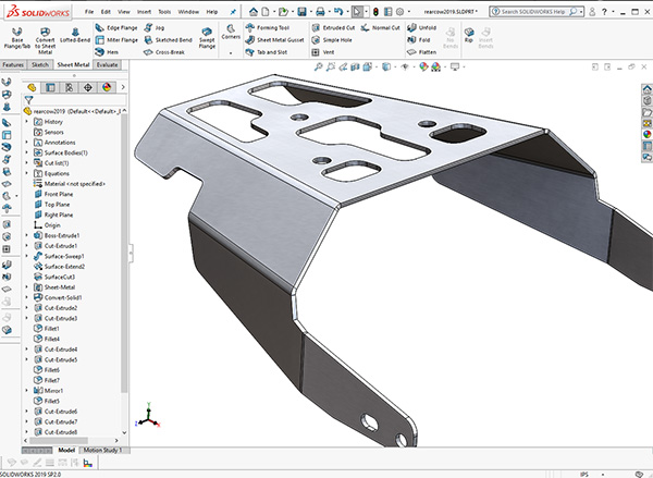 rear cowing sheet metal support