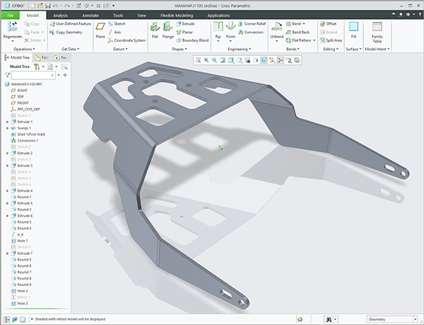 Creo 6.0 sheet metal mount YAMAHA FZ1100