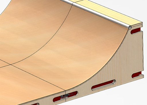 skate ramp created for SOLIDWORKS Advanced Assemblies class