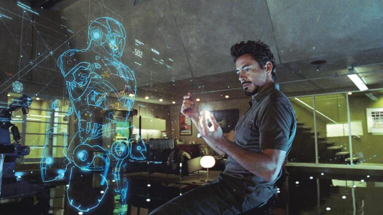 An image of tony stark with J.A.R.V.I.S. from MCU