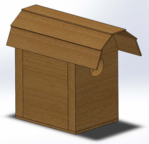 Solidworks Training Birdhouse for the Design ENgine learn to design course